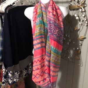 Pink print infinity scarf